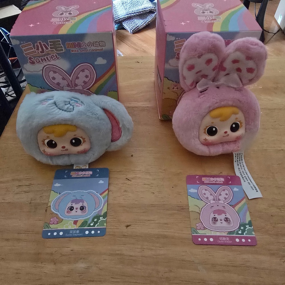 San Xiao Mao Samuel Mini Small Animal Plush Keychain Dumb Elephant Quiet Rabbit
